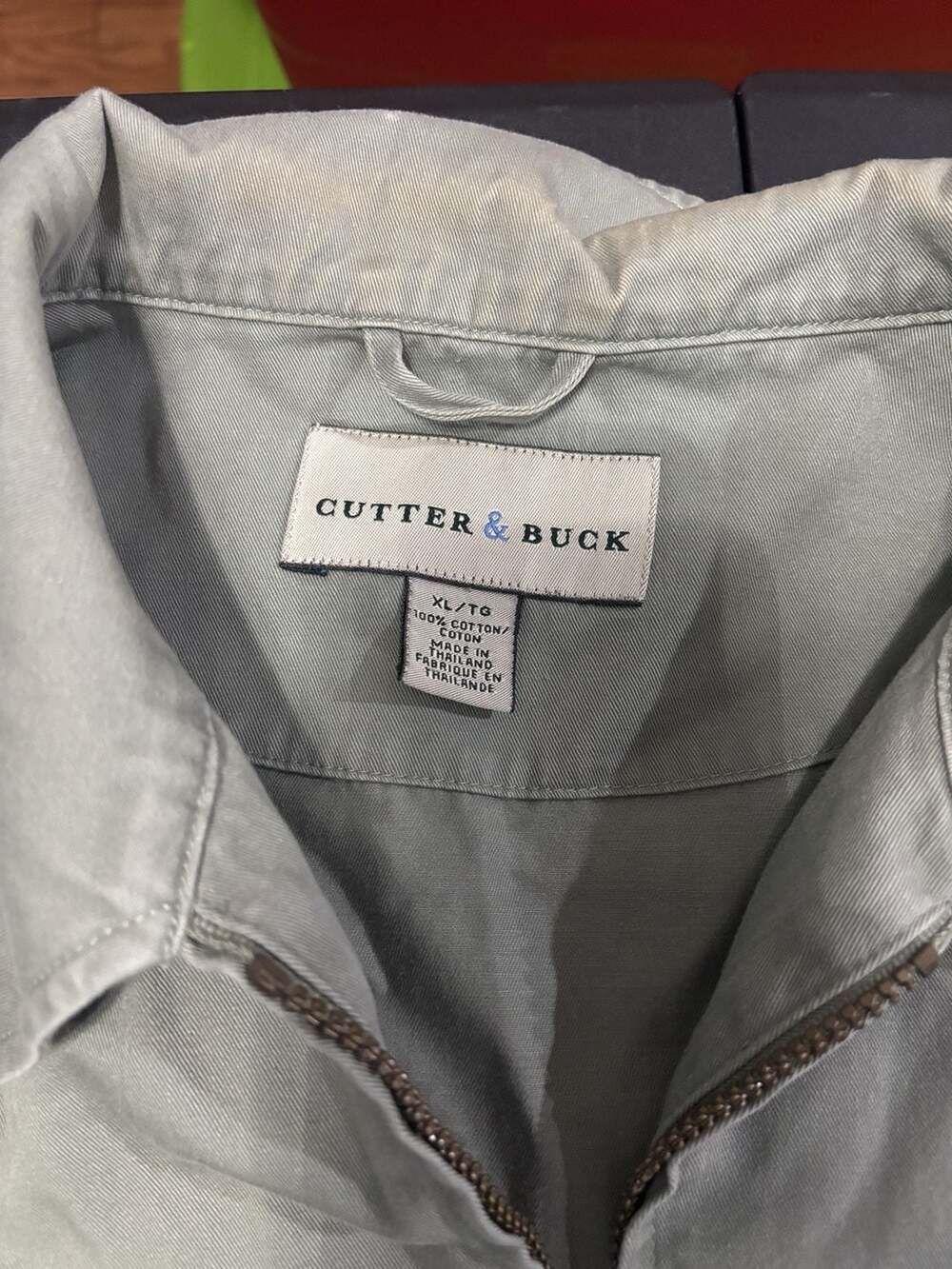 Cutter & Buck Jacket XL/TG Green Cotton Full Zip